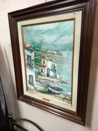 Cuadro Óleo Original Paisaje Marino