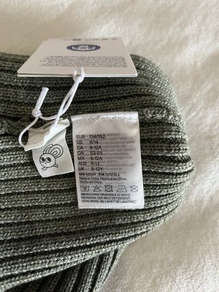 Gorro lana 100% niño