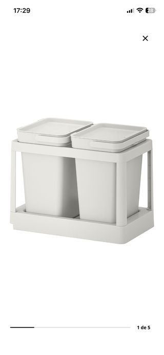 Cubos reciclaje Hallbar Ikea blancos