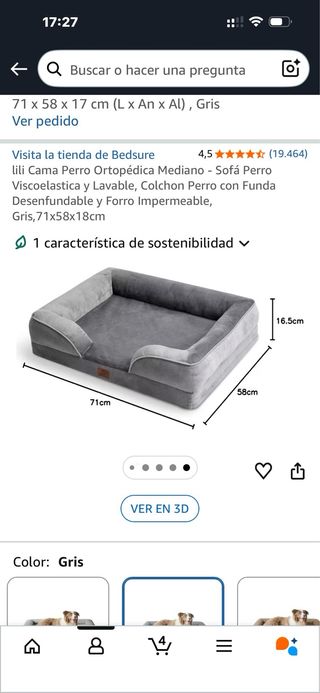 Cama para perro viscolastica