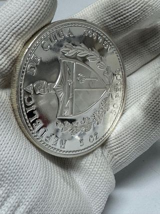 Moeda Prata 50 Pesos Cuba 1991