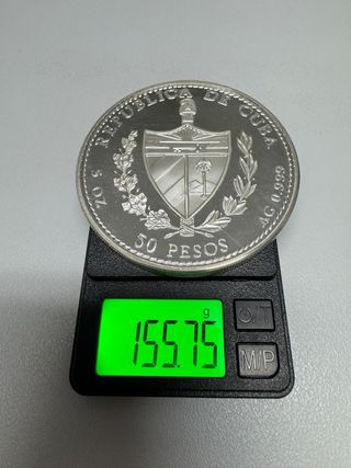 Moeda Prata 50 Pesos Cuba 1991