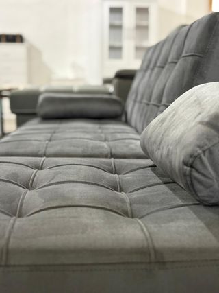 Sofá Cama Gris Terciopelo OFERTA CON ENVIO GRATIS