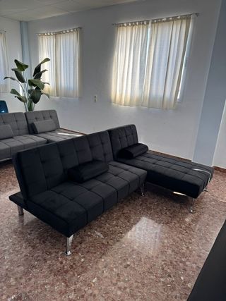 Sofá Cama Gris Terciopelo OFERTA CON ENVIO GRATIS