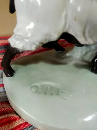 Figura pastor con ovejas Meissen