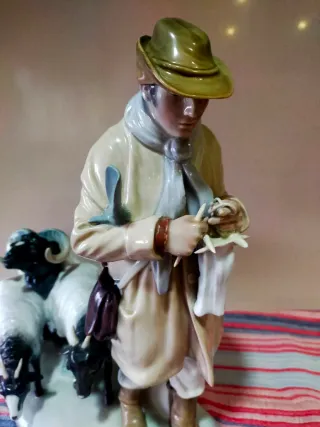 Figura pastor con ovejas Meissen