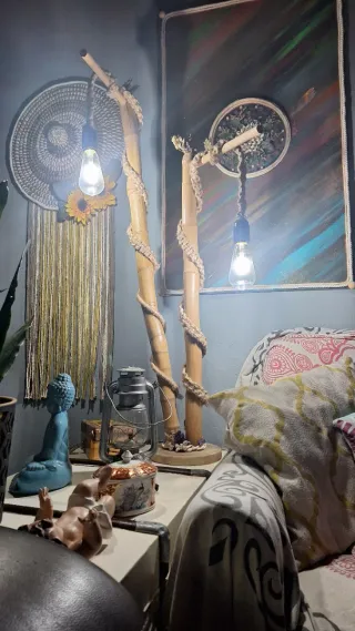 Candeeiro de bambu artesanal