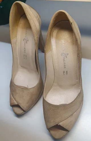 Scarpe donna beige tacco alto