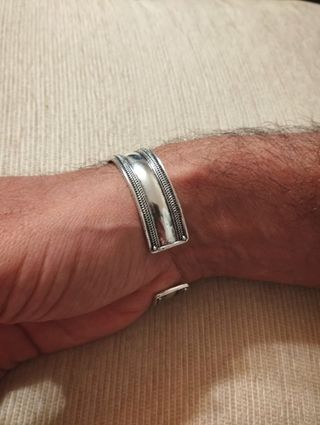 Pulsera Brazalete Turquesa y Coral. Étnico