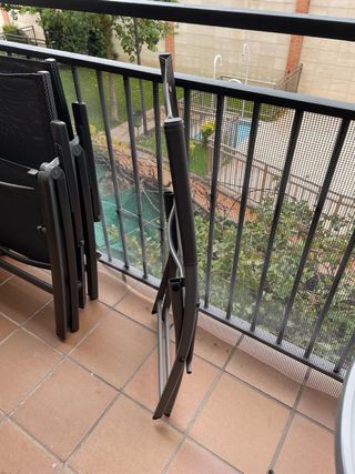 Mesa y 2 Sillas Terraza Cristal Metal