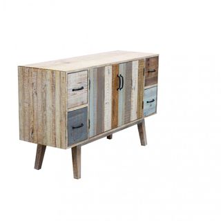 Credenza Legno Multicolore Vintage 131x40x77 Cm
