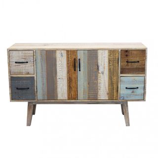 Credenza Legno Multicolore Vintage 131x40x77 Cm