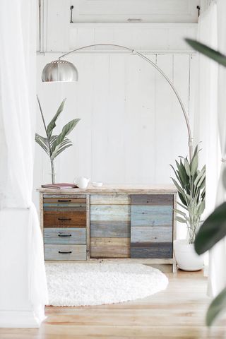 Credenza Legno Multicolore Vintage 140x40x82 Cm