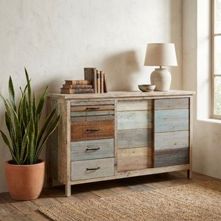 Credenza Legno Multicolore Vintage 140x40x82 Cm