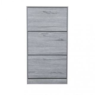 Scarpiera 3 Ante Legno Grigio Chiaro Moderna 60cm