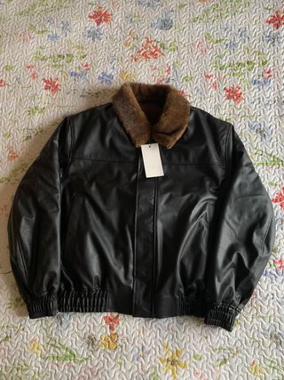 Chaqueta Zara aviador negra efecto piel (T. M)