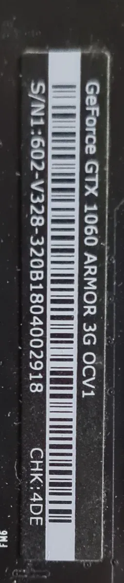 Tarjeta Gráfica MSI Nvidia GTX 1060 armor