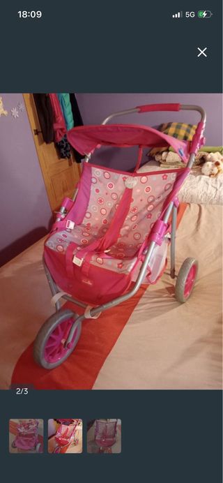 Silla de juguete gemelar plegable rosa