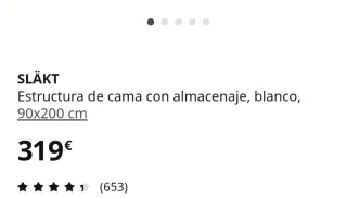 Cama Ikea Släkt blanca con cajones