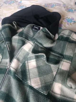 Chaqueta Pull&Bear cuadros verde y blanco