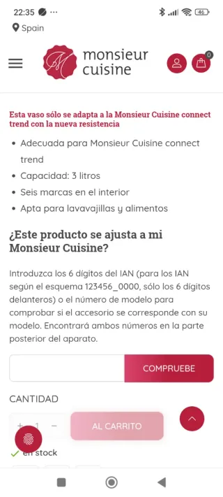 Vaso Monsieur Cuisine Connect