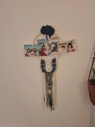 Suporte Macramé Madeira Algodão