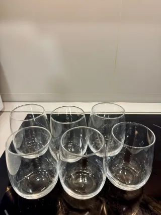 Lote 6 vasos de cristal para mesa, como nuevos