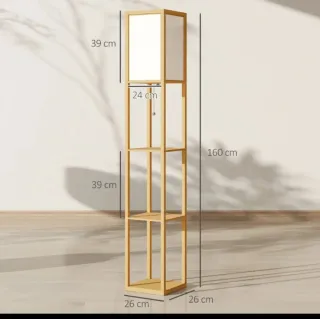 Lámpara de pie con estantes