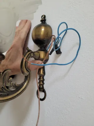 Aplique de pared bronce y cristal