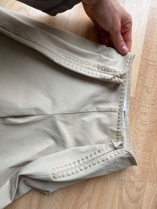 Traje chaqueta y pantalón beige Mango