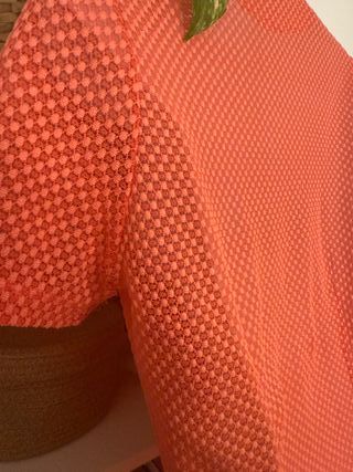 Camisa Vintage 60-70s Manga Corta Naranja