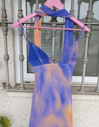 Zara Vestido Largo Foulard XS