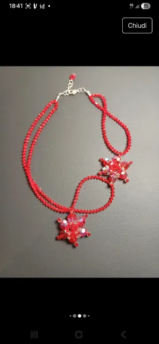 Collana cristallo rosso pezzo unico