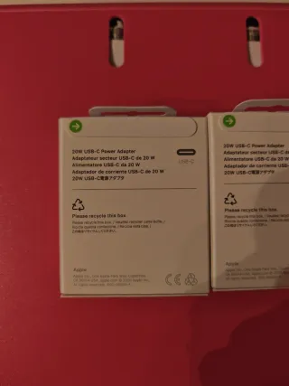 2 Cargadores Apple USB-C 20W para iPhone