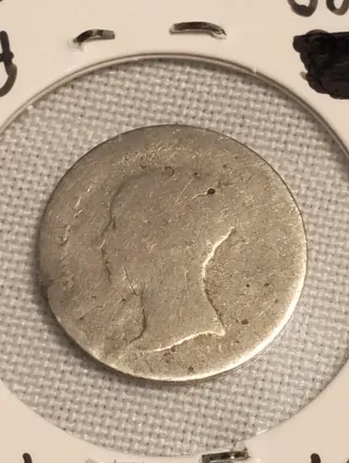 ( n'32) plata 3 peniques 1860 plata reina victoria