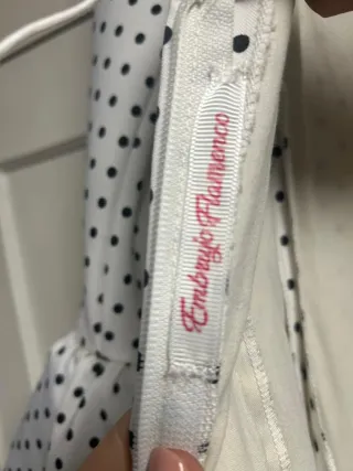 Traje de Flamenca Lunares Blanco y Negro