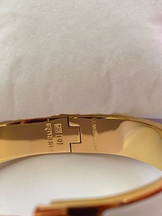 Pulsera Hermès H Dorada Naranja y Blanca