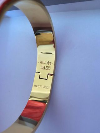 Pulsera Hermès H Dorada Naranja y Blanca