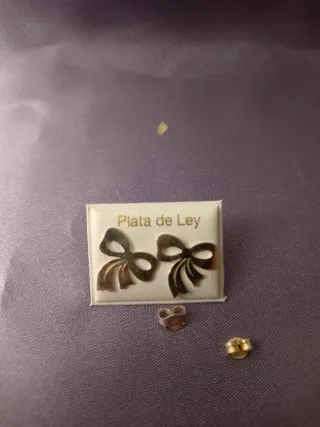 Pendientes lazo plata de ley