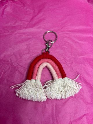 Llavero Arcoíris Tejido