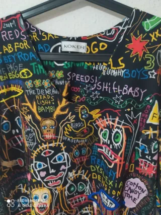 Vestido KOKER Talla L Estampado Graffiti