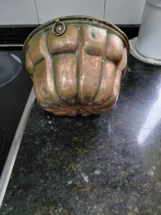 Juego 5 casos de cobre antiguos