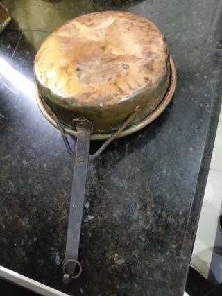 Juego 5 casos de cobre antiguos