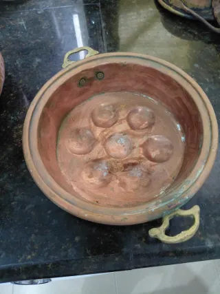 Juego 5 casos de cobre antiguos