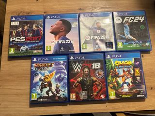 Pacchetto 7 Giochi PS4: FIFA, PES, Crash, WWE
