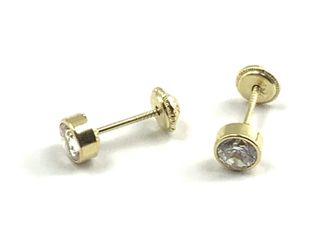 pendientes oro 18k con piedra con circonita