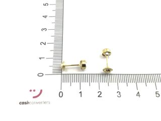 pendientes oro 18k con piedra con circonita