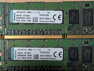 2x Kingston 4GB DDR3 PC3-12800R RAM