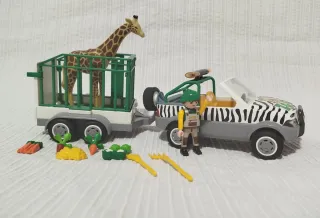 Coche Zoo Playmobil con remolque y jirafa