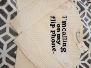 Jersey Bershka Crudo Texto Negro Talla L